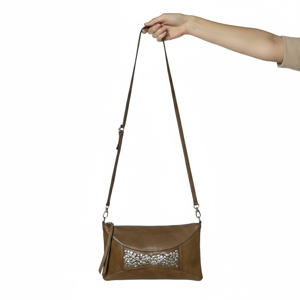 CELINE DION Genuine Leather ‘Cadence’ Crossbody / Clutch Bag Removable Strap